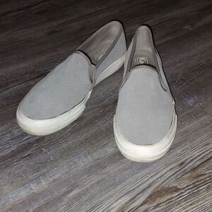 Keds Gray Women's Double Decker Perf Suede Sneaker   Sz 7.5